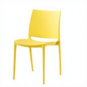 Modern Plastic Yellow <b>Dining</b> <b>Chair</b> for Apartment Living Room Home Furniture - Product Image 3