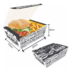 사용자 정의 햄버거 햄버거 상자 포장, 감자 튀김 포장 해고 닭 상자, 종이 패스트 푸드 포장 상자