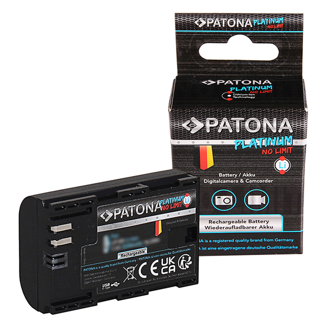 Portable PATONA Platinum Battery for Canon LP-E6 LPE6 60D 70D 5D 6D 7D Mark III With USB-C Input