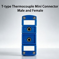 Connecteur Thermocouple Type T Mini Mâle Femelle en Plastique Bleu, Adaptateur Prise Thermique 2.5 pour Câblage d'Équipement de Laboratoire et de Stockage Frigorifique