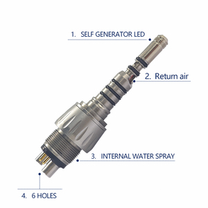 Pieza de mano de alta velocidad tipo Ka-vo con 6 agujeros LED <span class=keywords><strong>Dental</strong></span>, acoplamiento rápido con pieza de mano de fibra óptica para turbina de aire - Product Image 5