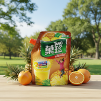 Emballage de jus de fruits liquide de qualité alimentaire de 400 g, sachet avec bec verseur, embout suceur, emballage de jus d'ananas, 100 pièces, nourriture fraîche plus longtemps