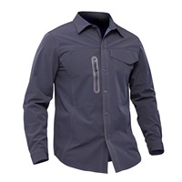Chemise décontractée à manches longues et séchage rapide pour hommes Chemise formelle élastique et extensible à manches longues pour la randonnée, l'escalade et la chasse Chemises tactiques