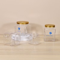 Bocaux et bouteilles d'emballage alimentaire transparents en PET Xinyi avec couvercles à ouverture facile/cristallins, modèle 955 – Contenants en plastique en gros pour le stockage des céréales