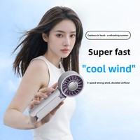 Nouveau ventilateur portable haute vitesse à refroidissement semi-conducteur transfrontalier, rechargeable par USB, pliable, avec clip pour parapluie, mini