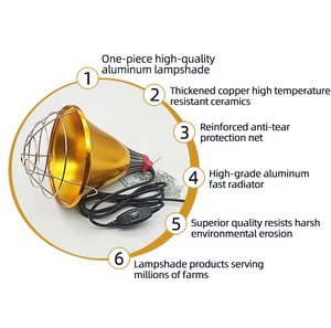 <span class=keywords><strong>Kit</strong></span> de Lampe Chauffante Agricole 250W en Gros avec Support et Abat-jour - Lumière Chauffante Complète Haute Puissance pour Éleveuse de Porcelets - Product Image 2