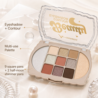 Palette de fards à paupières à bords festonnés pour marque privée OEM/ODM, 11 teintes mates et scintillantes