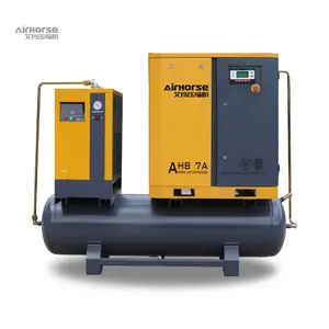 Low Noise Airhorse Screw Air Compressor 240v 4kw 5 Hp Air Compressor Tank Mounted Screw Air Compressor