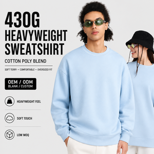 <span class=keywords><strong>Felpa</strong></span> in Spugna Francese Spazzolata 430G, <span class=keywords><strong>Felpa</strong></span> Oversize con Collo Tondo per Uomo, Streetwear Personalizzato, Produttore OEM - Product Image 1
