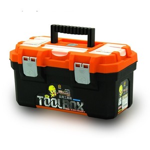 Plastic <b>Toolbox</b> 20L Waterproof With Locking <b>Mechanism</b> For Household Tool Storage Orange Lid - Product Image 1