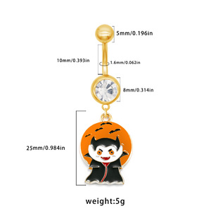 Gaby mới đến hộp sọ thiết kế dangle bụng vòng Hallows 'ngày bụng vòng rốn piercing đồ trang sức cơ thể đồ trang sức piercing - Product Image 2