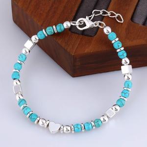 Best-Selling Bohemian Natural Purple Crystal <strong>Beaded</strong> Bracelet for Women Black Gallstone Heart-shaped Bead Brace for Gift Europe - Product Image 4