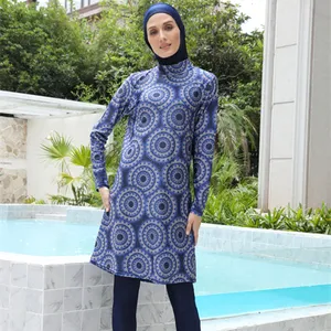 MOTIVE FORCE Custom embroidered printed fashion muslim swimwear women full covered modest burkinis islamic swimwear