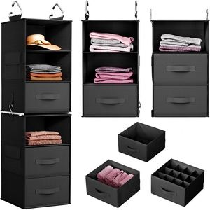 <b>Wardrobe</b> Nursery Baby Clothes Organizer Black Hanging Closet Storage Shelf - Product Image 1