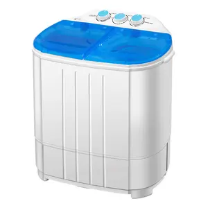 Double Drum 4KG Small Blue Semi Automatic Home Clothes Twin Tub Washing Machine with dryer