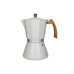 Macchina per Caffè Tutto in Uno Grigio Tortora, 12 Tazze, Caffettiera Espresso in Alluminio per Piano Cottura - Product Image 1