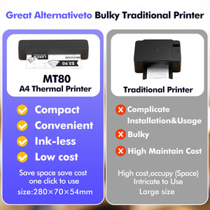 เครื่องพิมพ์ความร้อนแบบพกพา MT80 ขนาด A4 พิมพ์ไร้หมึก รองรับกระดาษขนาด 216 มม. ใช้สำหรับการส่งออกข้ามพรมแดน - Product Image 4