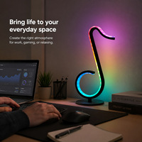 Lampe d'ambiance de bureau intelligente, lampe de table RGB, 16 millions de couleurs, commande vocale par application, synchronisation musicale, lumière décorative pour bureau de jeu