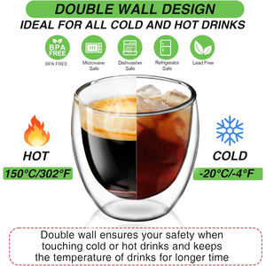 Taza de Café Reutilizable de Doble Pared con Aislamiento de Vidrio de Borosilicato Alto, Resistente al Calor y al Frío, con Tapa de Botón y Logotipo Personalizado - Product Image 3