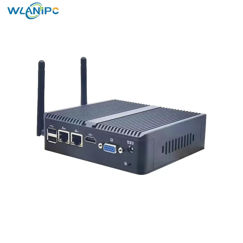 WANLAN 4gb ram 32gb ssd micro pc j1900 2 Series 2 jaringan ethernet port micro pc j1900 empat core win7 win10 linux kompatibel