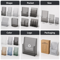 Support de brochure en acrylique personnalisé, présentoir de comptoir transparent pour dépliants, organisateur de tris dossiers, support de poche avec logo OEM