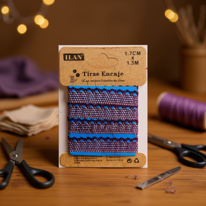 Cinghie in pizzo Ilan 1,7 cm x 1,5 m viola per artigianato e cucito - Product Image 2