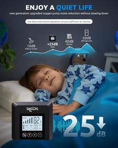 Seaoura SR-206 휴대용 미니 소형 배터리 구동 2구 디지털 온도계 기포 무소음 스마트 어항 산소 펌프 - Product Image 4