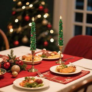 Vela Electrónica LED con Control Remoto, sin Llama, Decoración Navideña de Cera de Parafina Verde, Ecológica - Product Image 5