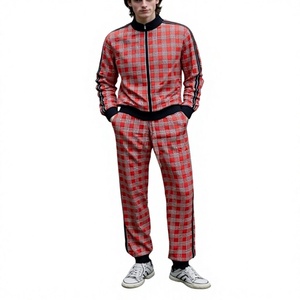 Conjunto Deportivo de 2 Piezas para Hombre, Sudadera y Pantalones con Cuello Redondo, Estampado a Rayas, Transpirable, de Algodón, Corte Holgado, para Otoño - Product Image 1