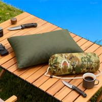 Oreiller de voyage de camping en mousse à mémoire déchiquetée hypoallergénique-Housse amovible 100% coton Oeko-Tex, respirant et compressible