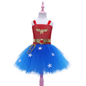 Niños rendimiento femenino superhéroe Wonder Cosplay disfraz burbuja vestido Halloween KID - Product Image 2