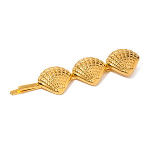 J & D 18 Karat Gold Edelstahl Jakobs muschel Vier-Zahn-Haar Seestern mit Muschel clip Stilvolles Perlen zubehör