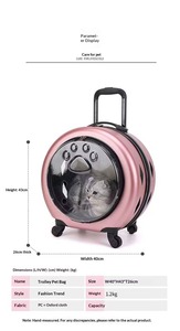 Neuerscheinung Outdoor Mehrfarbiger Transparenter PC Nachhaltiger Kunststoff Hunde- und Katzen-Rucksack mit Rädern Atmungsaktiver <span class=keywords><strong>Trolley</strong></span> - Product Image 5