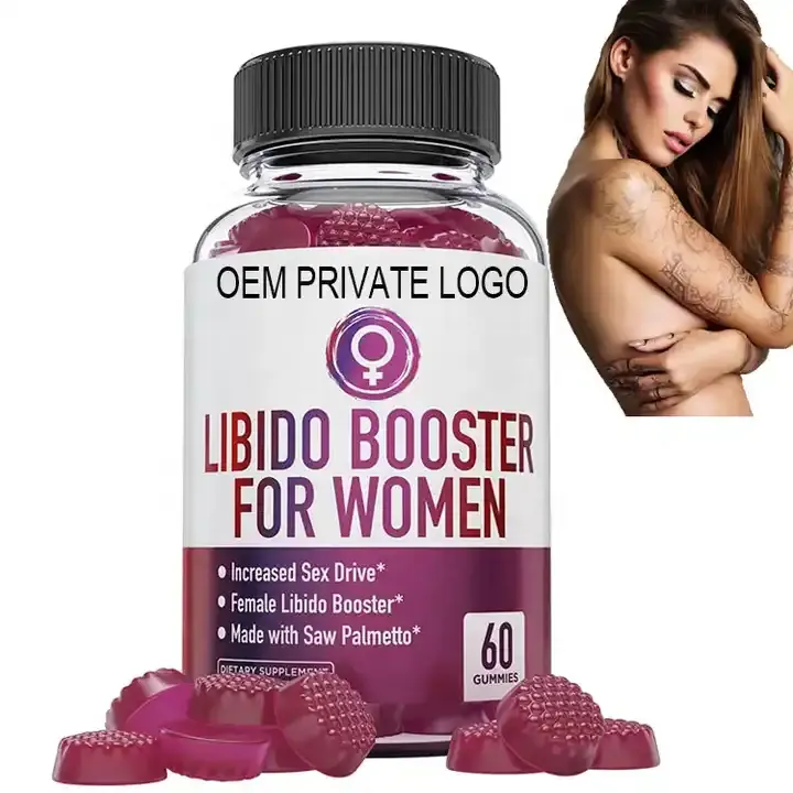 OEM Libido Booster Gomas Para Homens Mulheres Gummy Com Saw Palmetto Natural Libido Booster Feminino Gomas de Erva