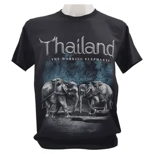 تي شيرت تايلاندي مقاس فيل للعمل تي شيرت مصنوع من القطن 100% قماش تايلاندي أصلي بتصميم جرافيكي مطبوع بجودة فائقة