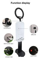 Cabina de Fotos Portátil para Bodas y Fiestas con Anillo de Luz RGB, Compatible con iPad de 10.2-13 Pulgadas, Impresora Hiti P322w Integrada, Máquina de Fotomatón para iPad y DSLR