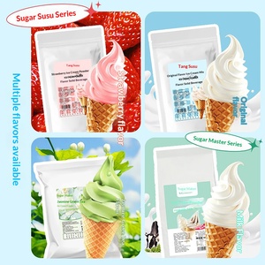 ผงไอศกรีมซูซูรสธรรมชาติสำหรับทำนมปั่น ร้านค้าขายชาไข่มุก รสสตรอว์เบอร์รี แบบโคน ซันเด 1 กก. บรรจุถุงจากจีน - Product Image 2