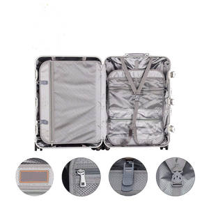 Equipaje de mano con marco de aluminio, equipaje sin cremallera de policarbonato con ruedas, Maleta de carcasa dura 4 esquinas de metal - Product Image 4