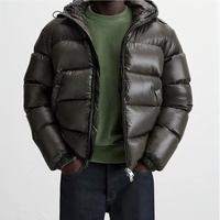 Nouvelle arrivée, manteau d'hiver imperméable à capuche avec fermeture éclair, rembourré en duvet épais, logo personnalisé, veste décontractée tendance pour homme
