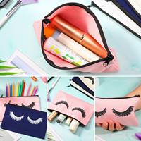 Étui à crayons en toile de coton personnalisé avec logo d'usine, mini pochette zippée, sac de shopping pour femmes, trousse de maquillage, sacs cosmétiques pour étudiants