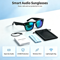 Lunettes Audio Intelligentes Sans Fil à Oreille Ouverte pour Musique et Appels, Contrôle Tactile, Verres Polarisés UV400, Monture Légère, Idéales pour la Conduite et les Activités de Plein Air