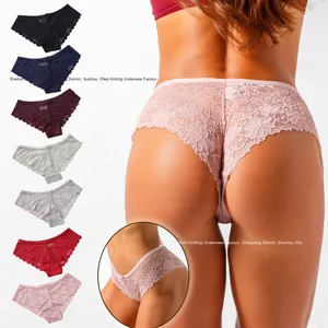 Bragas sin costuras de seda helada de encaje <span class=keywords><strong>Sexy</strong></span> para mujer exclusivas transfronterizas, diseño triangular de cintura baja, fino, de talla grande 4XL Pure Desire - Product Image 1