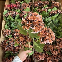 DC325 Meilleures ventes : Hortensia artificiel à toucher réel, 3 têtes, tige unique, pour arrangements floraux d'automne et de mariage, vente en gros