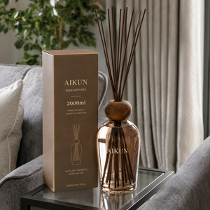 Aikun 2000ml Large Capacity Glass Reed <b>Diffuser</b> Set with Rattan Sticks for Luxury Home Hotel Fragrance Gift Box Wholesale - Product Image 1
