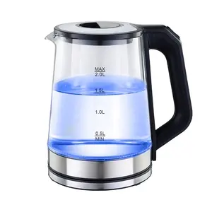 新款2024 2.0L水壶玻璃电厨房玻璃茶电热水壶带发光二极管灯