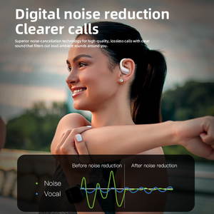 Auricolari Bluetooth HD65 ANC ENC con cancellazione del rumore, impermeabili IPX5, con gancio per l'orecchio, bassi profondi, stereo HiFi, cuffie wireless <span class=keywords><strong>TWS</strong></span>. - Product Image 3