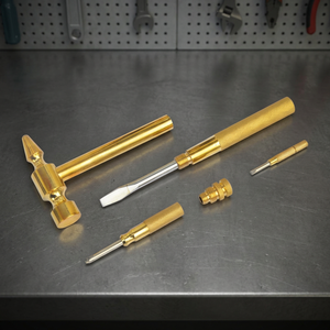 Juego de martillos de latón macizo 4 en 1, herramienta para fabricación de joyas y metalurgia GS991 - Product Image 2