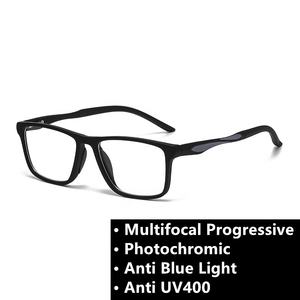 Lunettes progressives photochromiques avec verres optiques de force 150 à 200, anti-lumière bleue pour la lecture, protection UV, pare-soleil 2 en 1 - Product Image 2