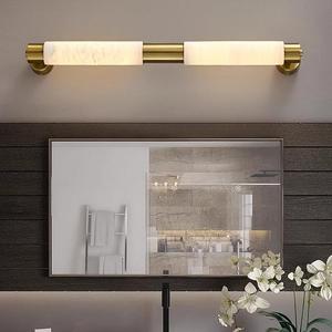 Lámpara de Pared Moderna de Mármol, Aplique Vertical Largo de Cobre para Sala de Estar, Pasillo o Espejo - Product Image 3