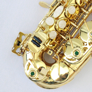 <span class=keywords><strong>Saxophone</strong></span> <span class=keywords><strong>soprano</strong></span> courbé en laiton laqué or à prix de gros - Product Image 2